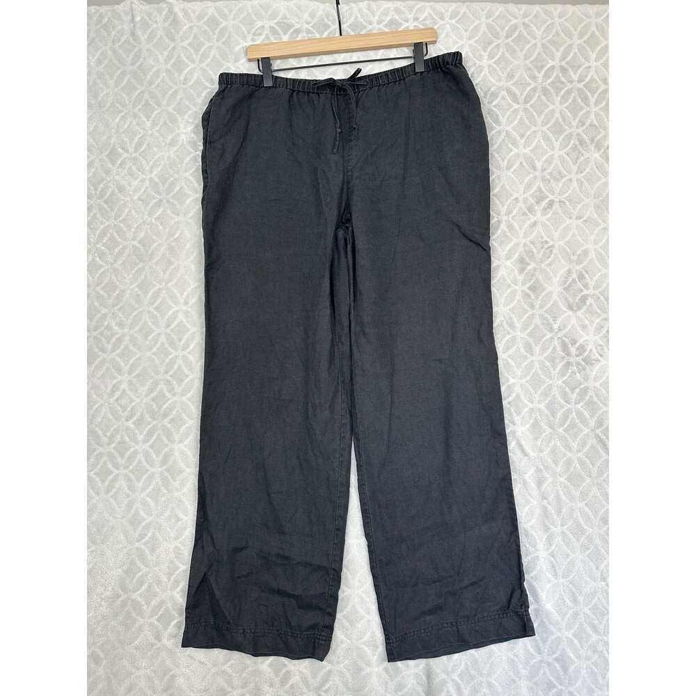 Jones New York 100% Linen Pants Women 12 Straight Leg Casual Beach Vacation Boho